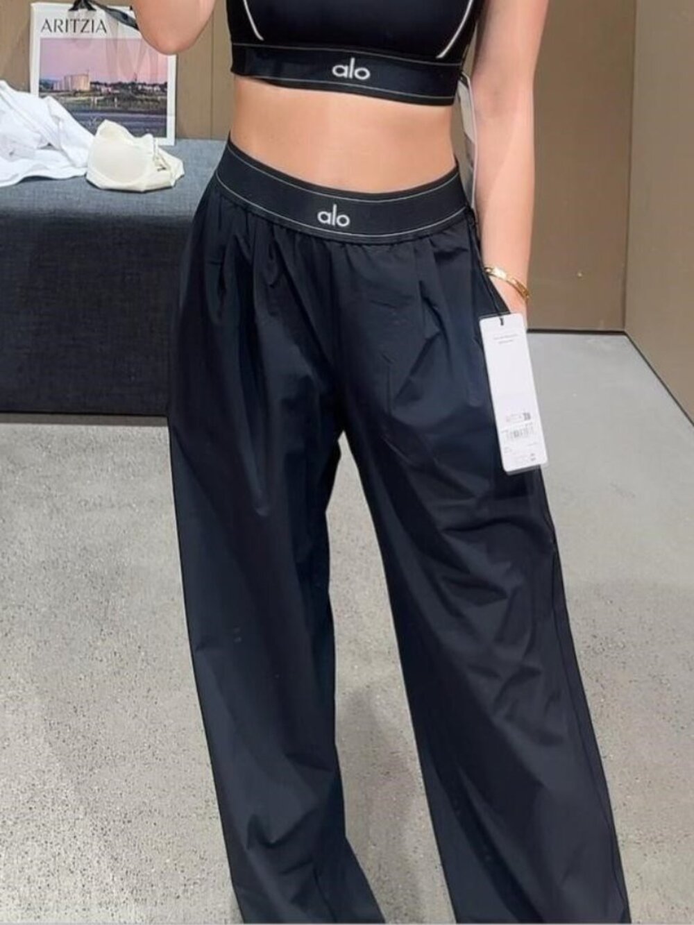 🐱‍👤NWT ALO Yoga Suit Up Trouser Black Womens Regular 30" Inseam🦓 - Picture 6 of 15